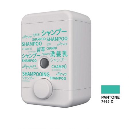 Distributore di sapone con etichetta bianca - Dispenser doccia a parete con logo personalizzato